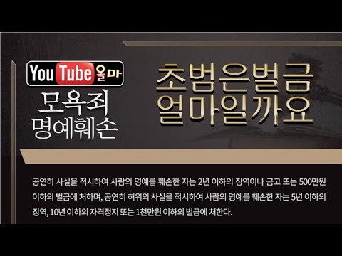 【단독공개】명예훼손 & 모욕죄 (초범벌금) 올마인가 아는사람 나밖에없다 진심