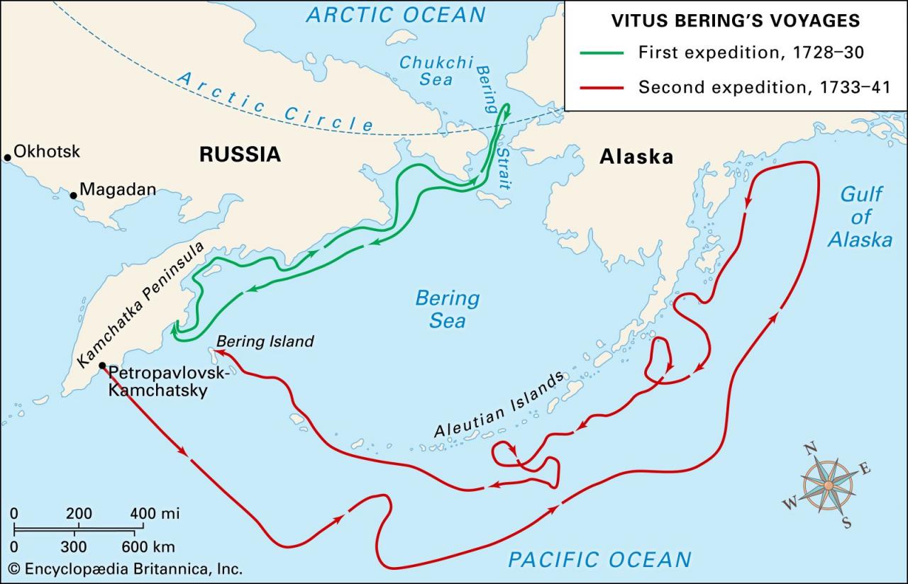 Bering Strait | Land Bridge, Map, Definition, & Distances | Britannica