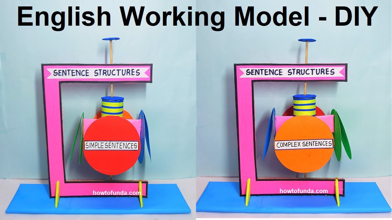 English Working Model Tlm - Sentence Structures - Easy Model For Exhibition  - Diy | Howtofunda - Youtube