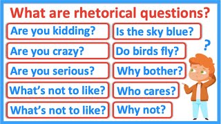 What Are Rhetorical Questions? 🤔 | Types Of Questions | Learn With Examples  - Youtube