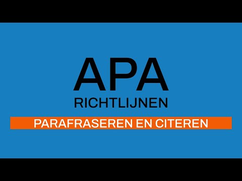 APA-richtlijnen 7e editie:  Parafraseren en Citeren