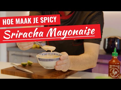 Hoe maak je SPICY SRIRACHA MAYONAISE voor bij je sushi? (3 minuten recept)