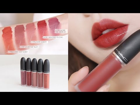 5 MAC Lipsticks Try On ( MAC #990, #991, #996, #997, #998 ) | Temi酱