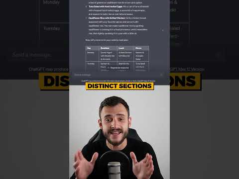 How to create a Meal Planning using ChatGPT (Part 1/2) 🥗💡🔮