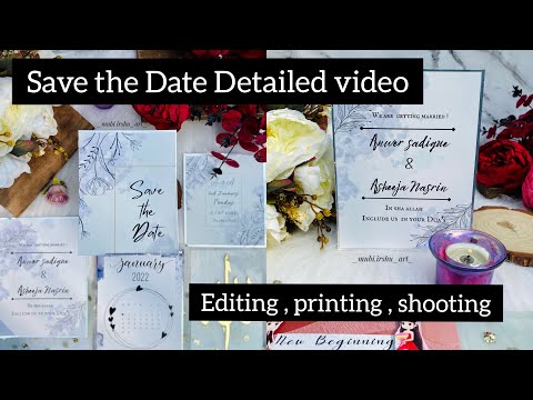 How to make Save the Date invitation card / Wedding invitation card tutorial / in Malayalam