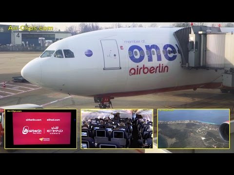 Air Berlin A330-200 Oneworld special colors Düsseldorf to Curacao! [AirClips full flight series]
