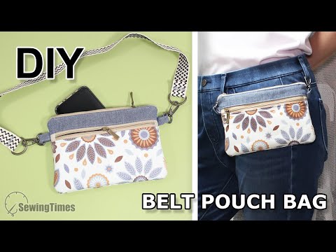 DIY BELT POUCH BAG | Easy Waist Bag Fanny Pack Tutorial [sewingtimes]